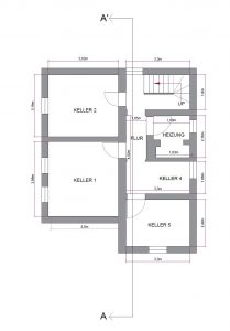 Grundriss Keller vom Einfamilienhaus in Woltersdorf